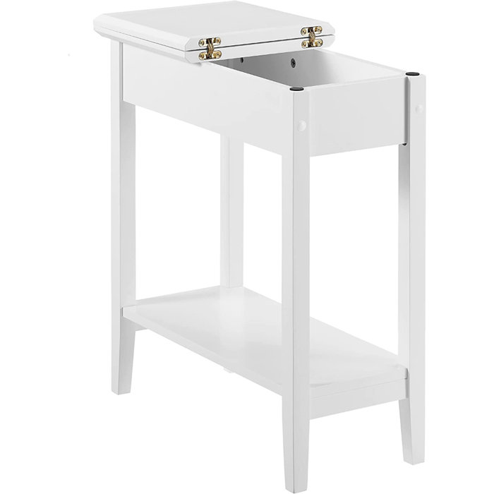 Winston Porter Jonica Narrow End Table with Storage, Flip Top Narrow